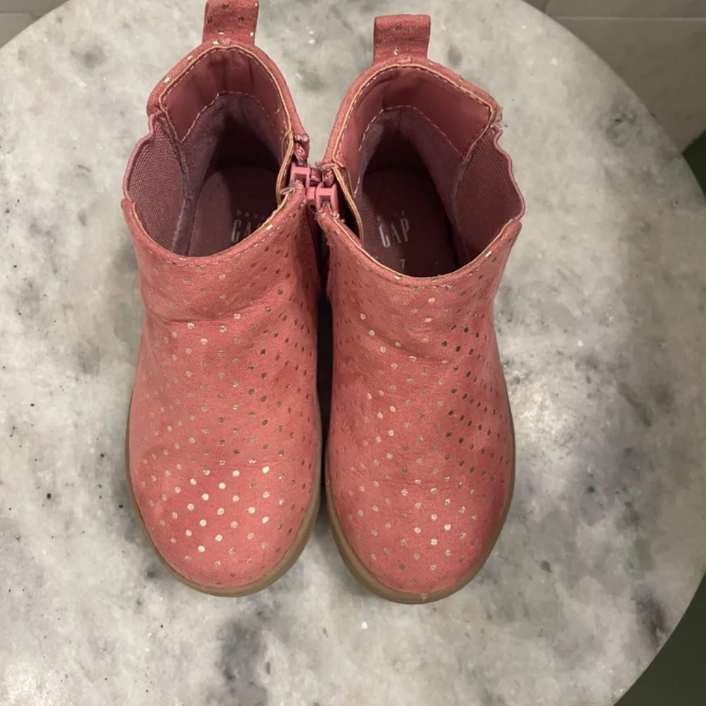 GAP Kids Pink Polka Dot & Black Chelsea Boots